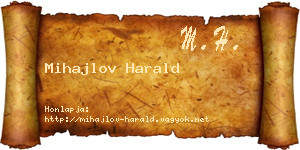 Mihajlov Harald névjegykártya